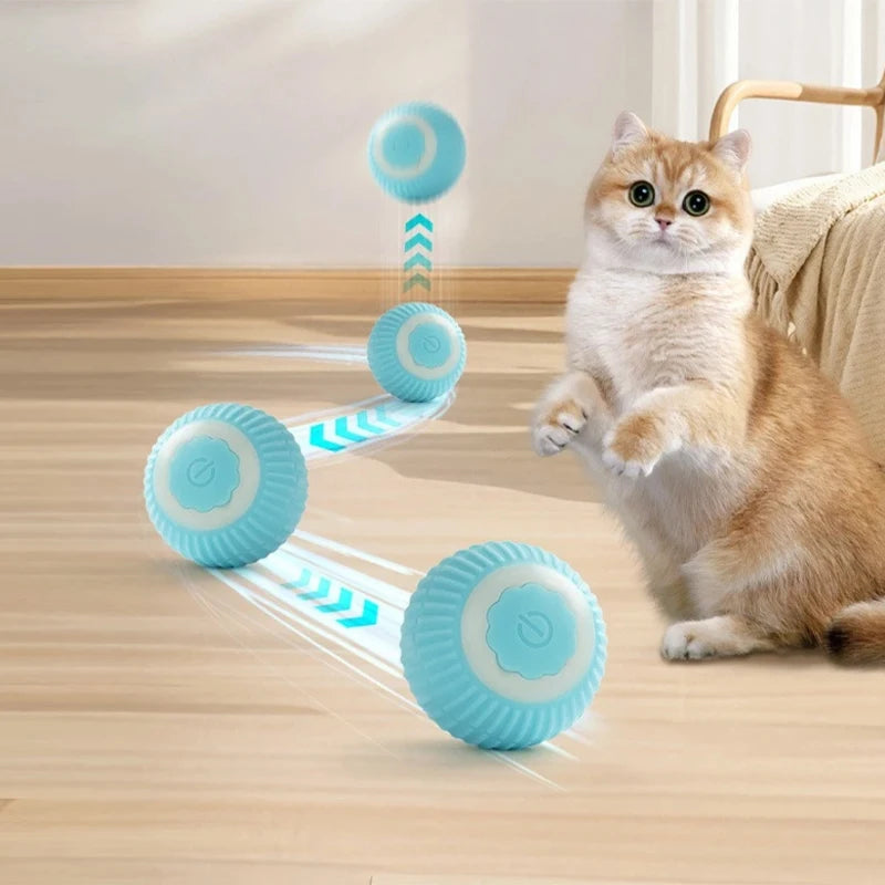 Interactive Automatic Cat Toy Ball Self-Play Rolling Ball with Smart Sensor Fun Entertainment for Indoor Kitten Alone Time