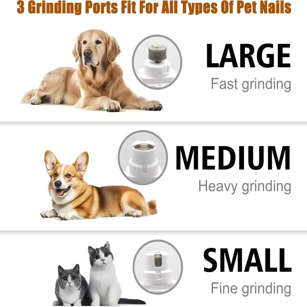 2-IN-1 Pet Nail Clippers Quiet Pet Nail Grinder with 2 LED Lights for Large Medium Small Puppy Dogs Cats Pet Nail Grooming Tools