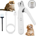 2-IN-1 Pet Nail Clippers Quiet Pet Nail Grinder with 2 LED Lights for Large Medium Small Puppy Dogs Cats Pet Nail Grooming Tools